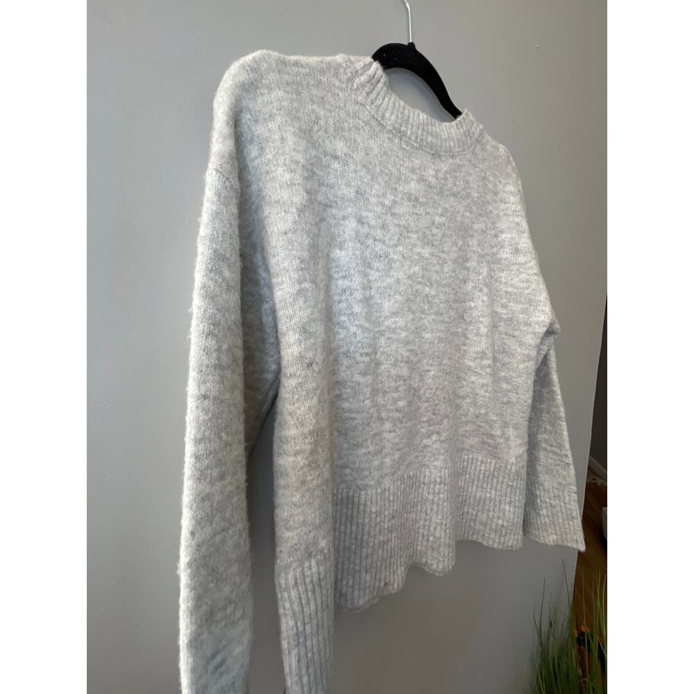 Marled Reunited Gray Knit Crewneck Sweater Large with buttons on sides - Picture 7 of 9
